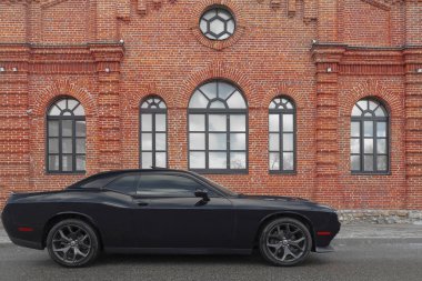 Challenger dodge siyah baskı