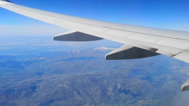 Letadlo Plující Přes Hory Iberského Poloostrova Které Přecházeli Španělska Portugalska — Stock video