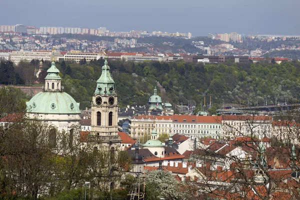 Doğa ve çiçekli ağaçlar, Çek Cumhuriyeti Prag şehir bahar yeşil ile görüntüleyin