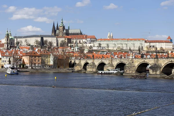 Prague Gothic Castle Lesser Town River Vltava Sunny Day Czech — Stock Photo, Image