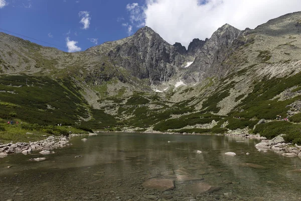 Widok Górskie Szczyty Alpejski Krajobraz Wysokie Tatry Słowacja — Zdjęcie stockowe