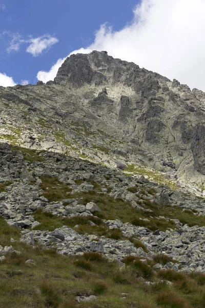 Widok Górskie Szczyty Alpejski Krajobraz Wysokie Tatry Słowacja — Zdjęcie stockowe