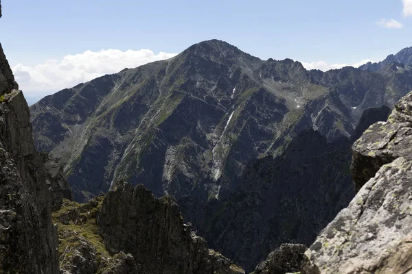 Widok Górskie Szczyty Alpejski Krajobraz Wysokie Tatry Słowacja — Zdjęcie stockowe