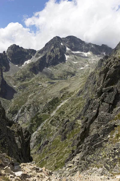 Widok Górskie Szczyty Alpejski Krajobraz Wysokie Tatry Słowacja — Zdjęcie stockowe