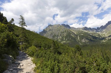 Tepeler ve alp peyzaj yüksek Tatras, Slovakya'nın dağda görüntülemek