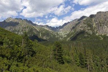 Tepeler ve alp peyzaj yüksek Tatras, Slovakya'nın dağda görüntülemek