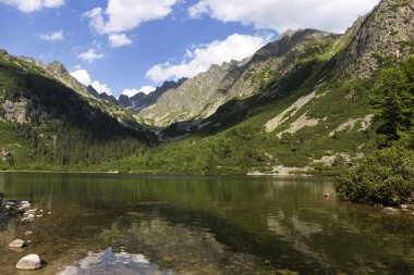 Tepeler ve alp peyzaj yüksek Tatras, Slovakya'nın dağda görüntülemek