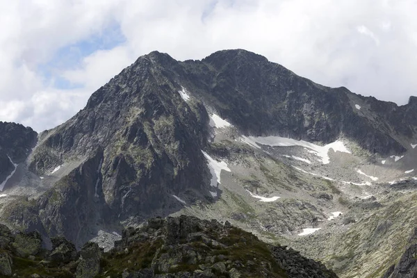 Widok Górskie Szczyty Alpejski Krajobraz Wysokie Tatry Słowacja — Zdjęcie stockowe