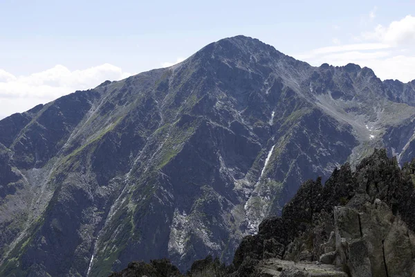 Widok Górskie Szczyty Alpejski Krajobraz Wysokie Tatry Słowacja — Zdjęcie stockowe