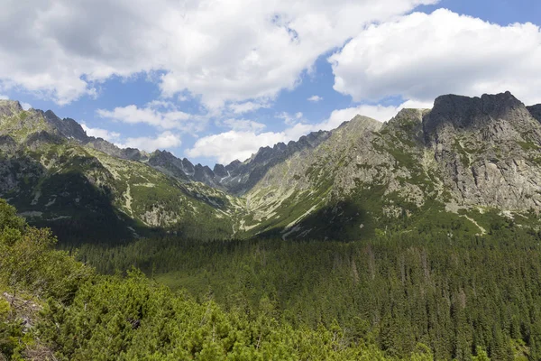 Widok Górskie Szczyty Alpejski Krajobraz Wysokie Tatry Słowacja — Zdjęcie stockowe