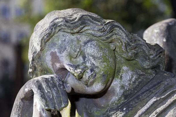 Historic Statue Mystery Old Prague Cemetery Czech Republic — Stock Photo, Image