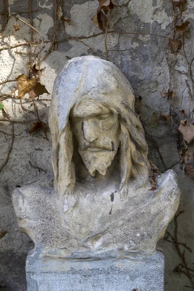 Estatua Histórica Sobre Antiguo Cementerio Praga República Checa —  Fotos de Stock