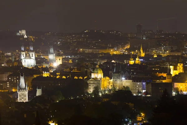 Noche Praga City Con Torre República Checa — Foto de Stock