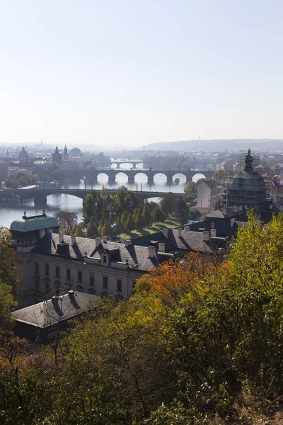 Hösten Prague City Med Med Dess Byggnader Torn Katedraler Och — Stockfoto