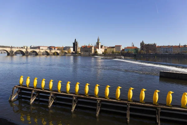 Colorful Autumn Prague Old Town River Vltava Czech Republic — Stock Photo, Image