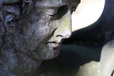 Tarihi heykel üzerinde gizemli eski Prag Mezarlığı, Çek Cumhuriyeti