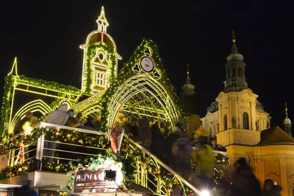 Christmas Mood Het Oude Stadsplein Praag Tsjechië — Stockfoto