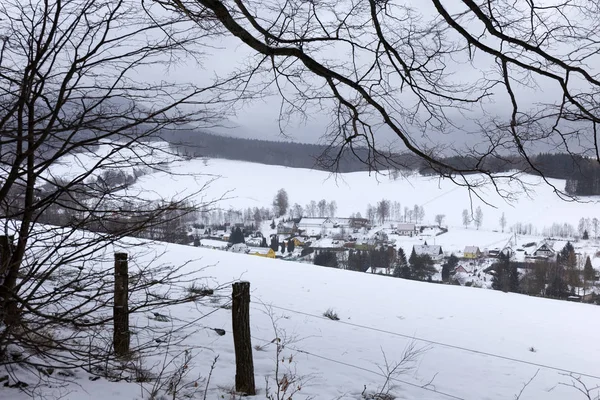 Snowy North Bohemia Landscape Jizerske Mountains Repubblica Ceca — Foto Stock