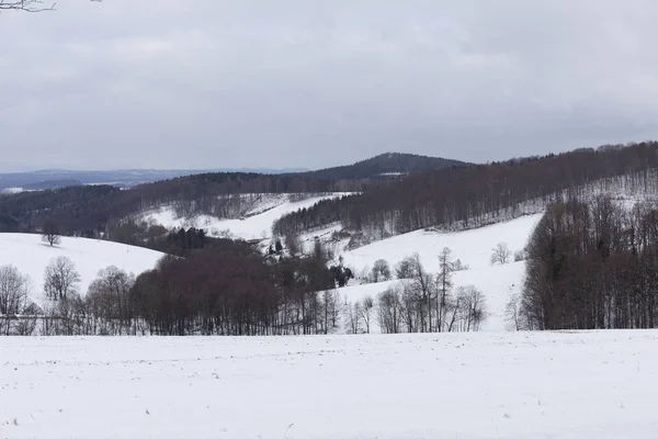 Snowy North Bohemia Landscape Jizerske Mountains Repubblica Ceca — Foto Stock