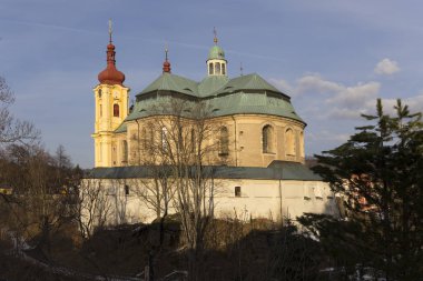 Barok Basilica ziyaret Meryem Ana kış, yer Hac, Hejnice, Çek Cumhuriyeti