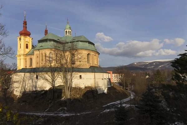 Barockbasilika Mariä Heimsuchung Winter Wallfahrtsort Hejnice Tschechische Republik — Stockfoto