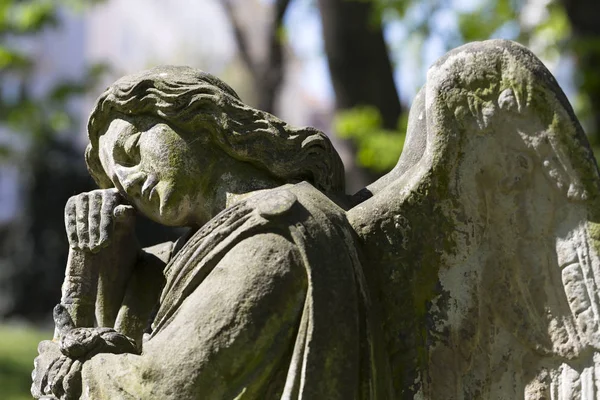 Historische Statue Auf Dem Geheimnisvollen Alten Prager Friedhof Tschechische Republik — Stockfoto