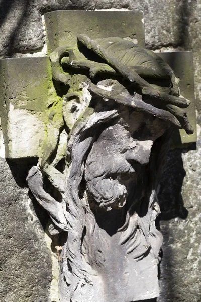 Historic Statue Mystery Old Prague Cemetery Czech Republic — Stock Photo, Image