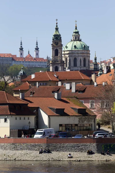 Ville Ensoleillée Prague Dessus Rivière Vltava République Tchèque — Photo