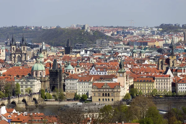 Frühling Prag Stadt Mit Der Grünen Natur Und Blühenden Bäumen — Stockfoto