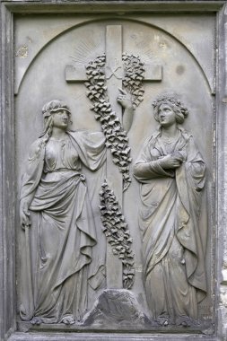 Heykelleri ile Gizem bahar eski Prag Mezarlığı, Çek Cumhuriyeti