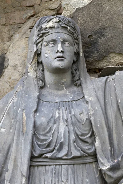 Mistero Vecchio Cimitero Praga Con Sue Statue Repubblica Ceca — Foto Stock