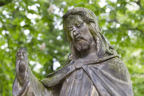 Misterio Primavera Antiguo Cementerio Praga Con Sus Estatuas República Checa —  Fotos de Stock