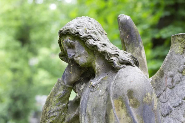 Mysteriöse Quelle Alter Prager Friedhof Mit Seinen Statuen Tschechische Republik — Stockfoto