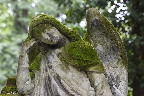 その像を持つ謎の春古いプラハ墓地 チェコ — ストック写真