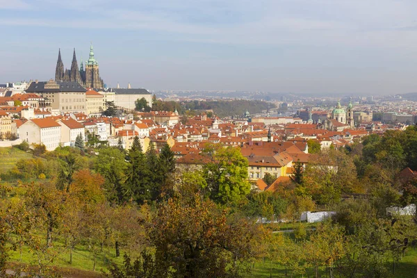 Autumn Prague City Gothic Castle Colorful Nature Trees Hill Petrin — Stock Photo, Image