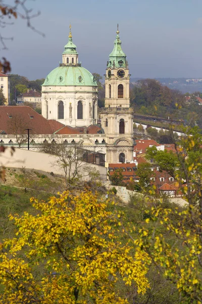 Autumn Prague City Colorful Trees Hill Petrin Czech Republic — Stock fotografie