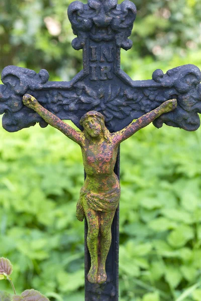 Gesù Variopinto Autunno Natura Del Vecchio Villaggio Cimitero Repubblica Ceca — Foto Stock