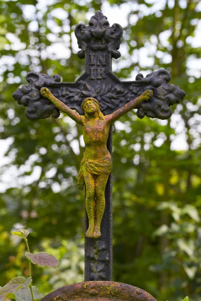 Gesù Variopinto Autunno Natura Del Vecchio Villaggio Cimitero Repubblica Ceca — Foto Stock