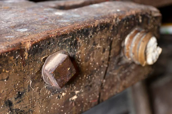 Vieux Meubles Bois Percés Par Des Vers Bois — Photo