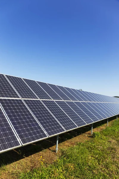 Detalj Solkraftverket Sensommaren Natur — Stockfoto