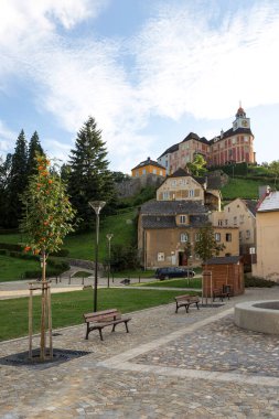 Jansky Vrch Kalesi küçük Javornik kasabasında, Rychlebske Dağları, Kuzey Moravya, Çek Cumhuriyeti