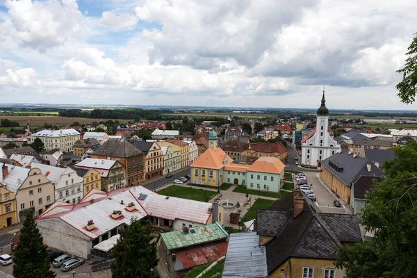 Άποψη Για Μικρή Πόλη Javornik Rychlebske Βουνά Βόρεια Μοραβία Τσεχική — Φωτογραφία Αρχείου
