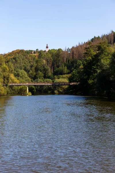 Slavic Fort Church Kliment River Sazava Czech Republic — Stock Photo, Image