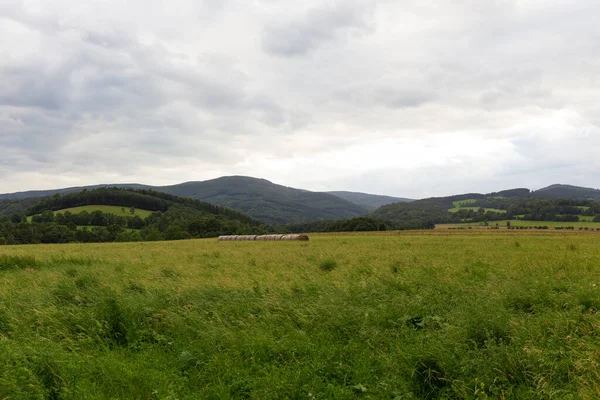 チェコ共和国 モラヴィア北部のリュクレブスケ山脈の田園風景 — ストック写真