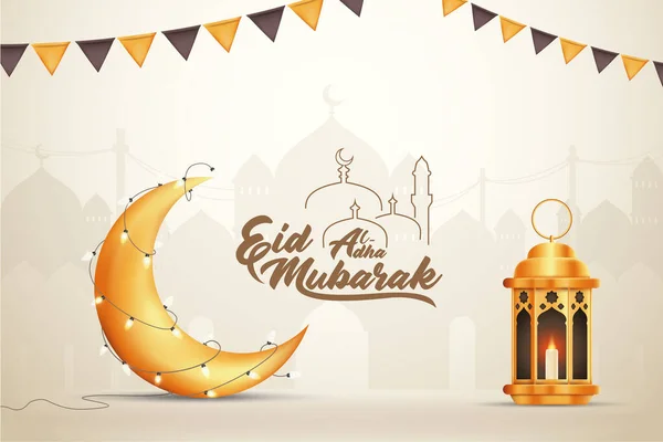 Beautilful Eid Adha Eid Mubarak Greetings Vector Illustration Background — Stock Vector