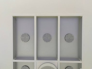 Housing and HEPA filter Installation and in Cleanoom clipart