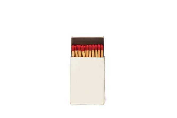 Fire match matchbox on white background. — Stock Image Fire Match Matchbox White Background Stock Image