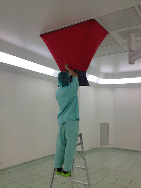 Air flow test for VAV ( Variable Air Volume) and calculating air change rate.