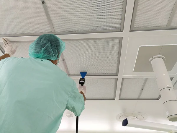 Hepa Filter Installation Leak Test Cleanroom Testing Certification — Stock Photo, Image