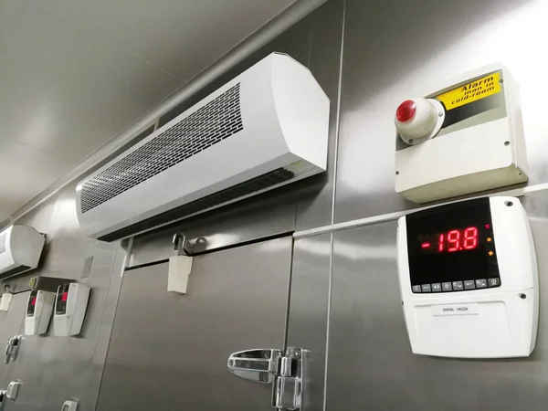 Baja Temperatura Sala Fría Almacenamiento Alimentos Congelados Delanteros — Foto de Stock